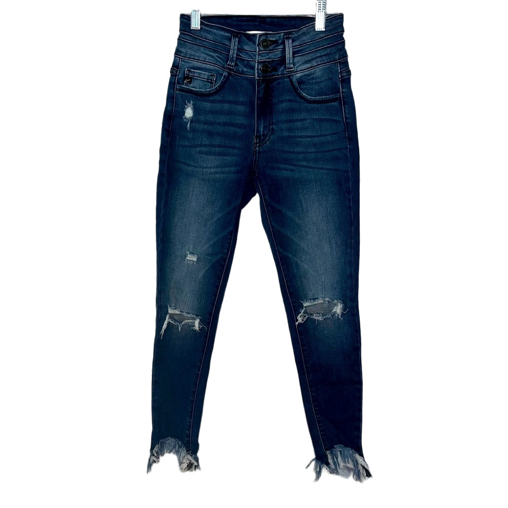 Kancan jeans Women’s 1/24 distressed & frayed ankle Denim